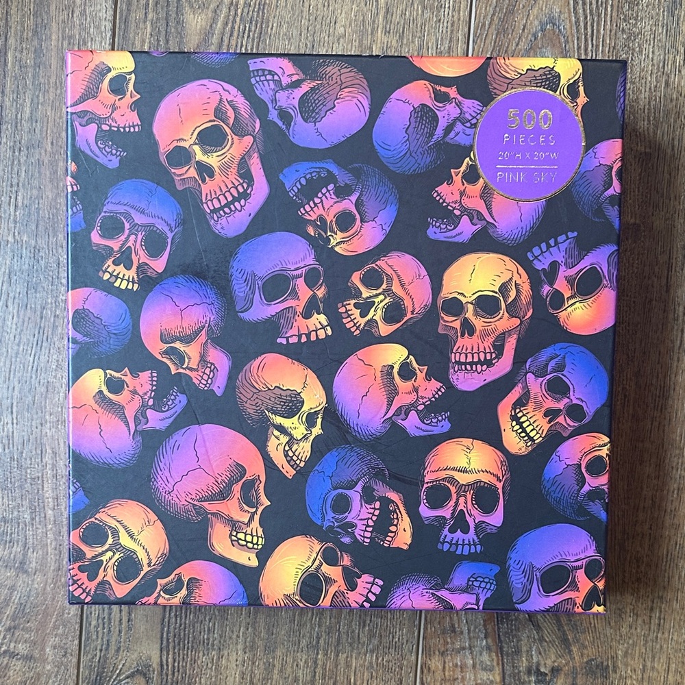 Pink Sky Jigsaw Puzzle - Skull Party - 500 Pieces